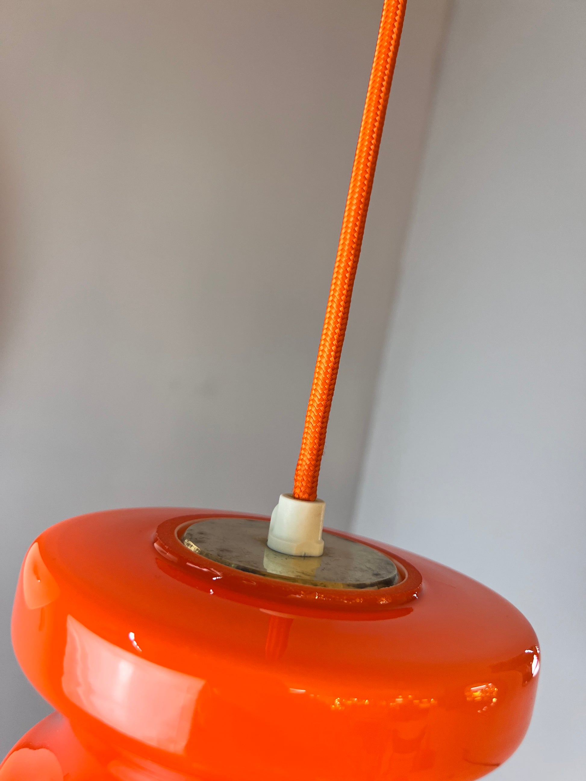 Hängelampe orange Glas
