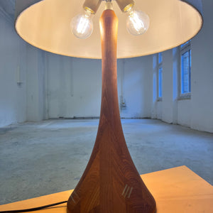 Tischlampe Teak & Rohseide von DOMUS