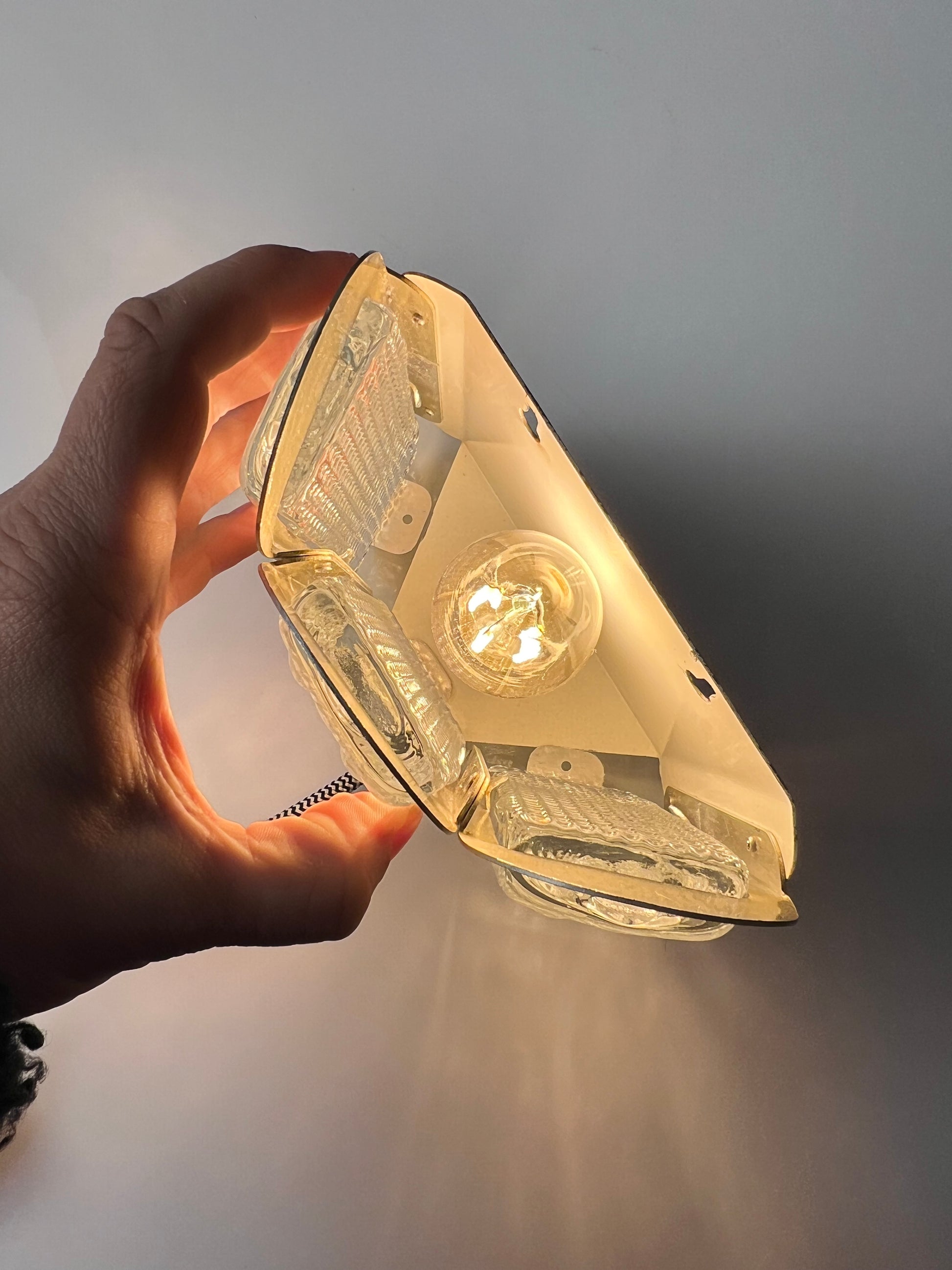 Wandlampe Messing Glas von Vitrika