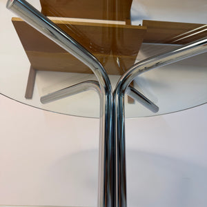 Runder Couchtisch Glas & Chrom