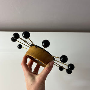 Wanduhr Holz Messing im Stil von George Nelson