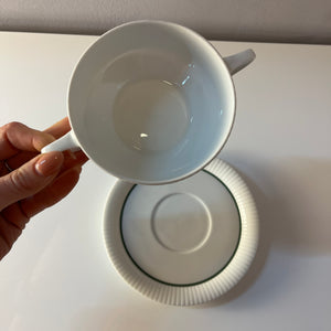 Set: 6x Suppentasse mit Untertasse Modulation Secunda grün von Tapio Wirkkala für Rosenthal
