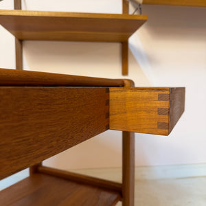 Beistelltisch Teak mit Schubladen & Ablage aus Dänemark