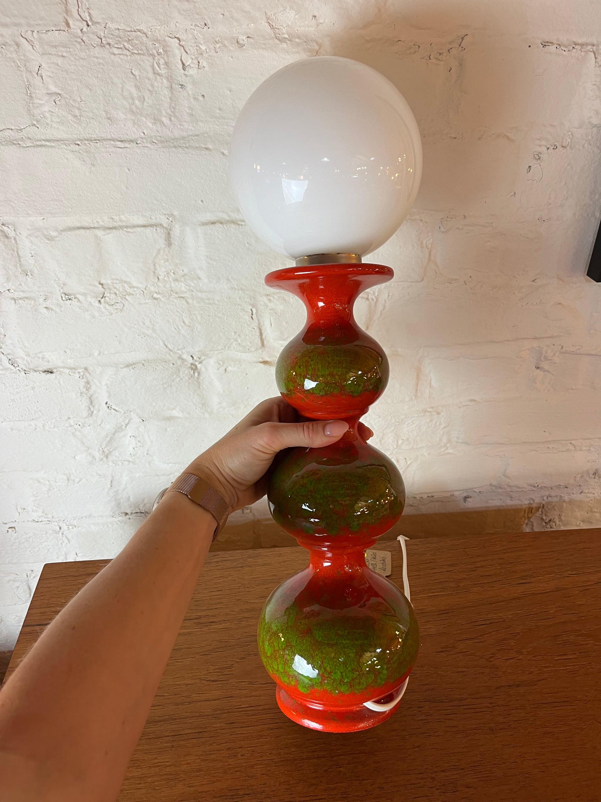 Tischlampe rot grün Bubble Keramik von Kaiser Leuchten