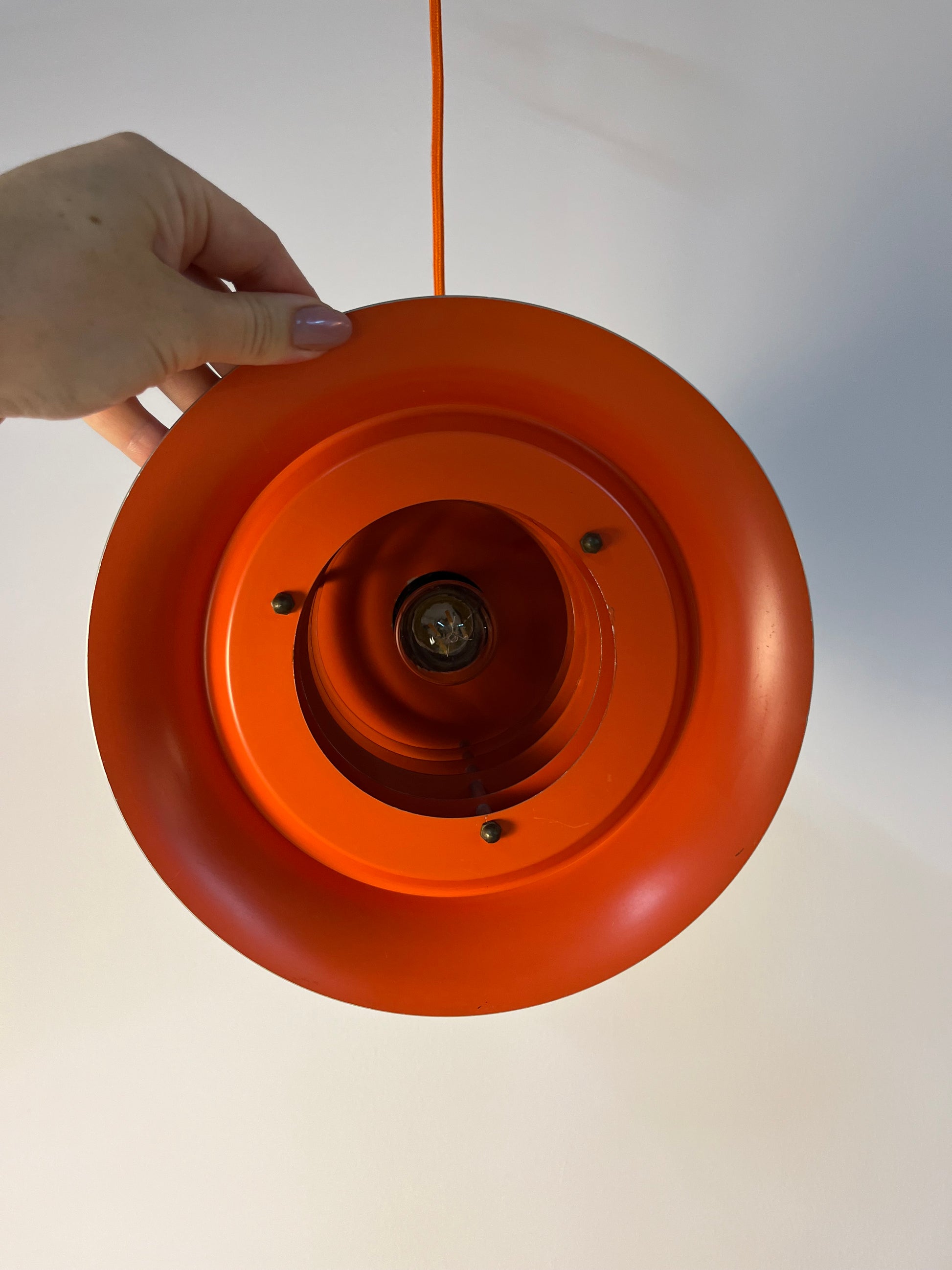 Lamellenlampe silber orange von Carl Thore für Granhaga