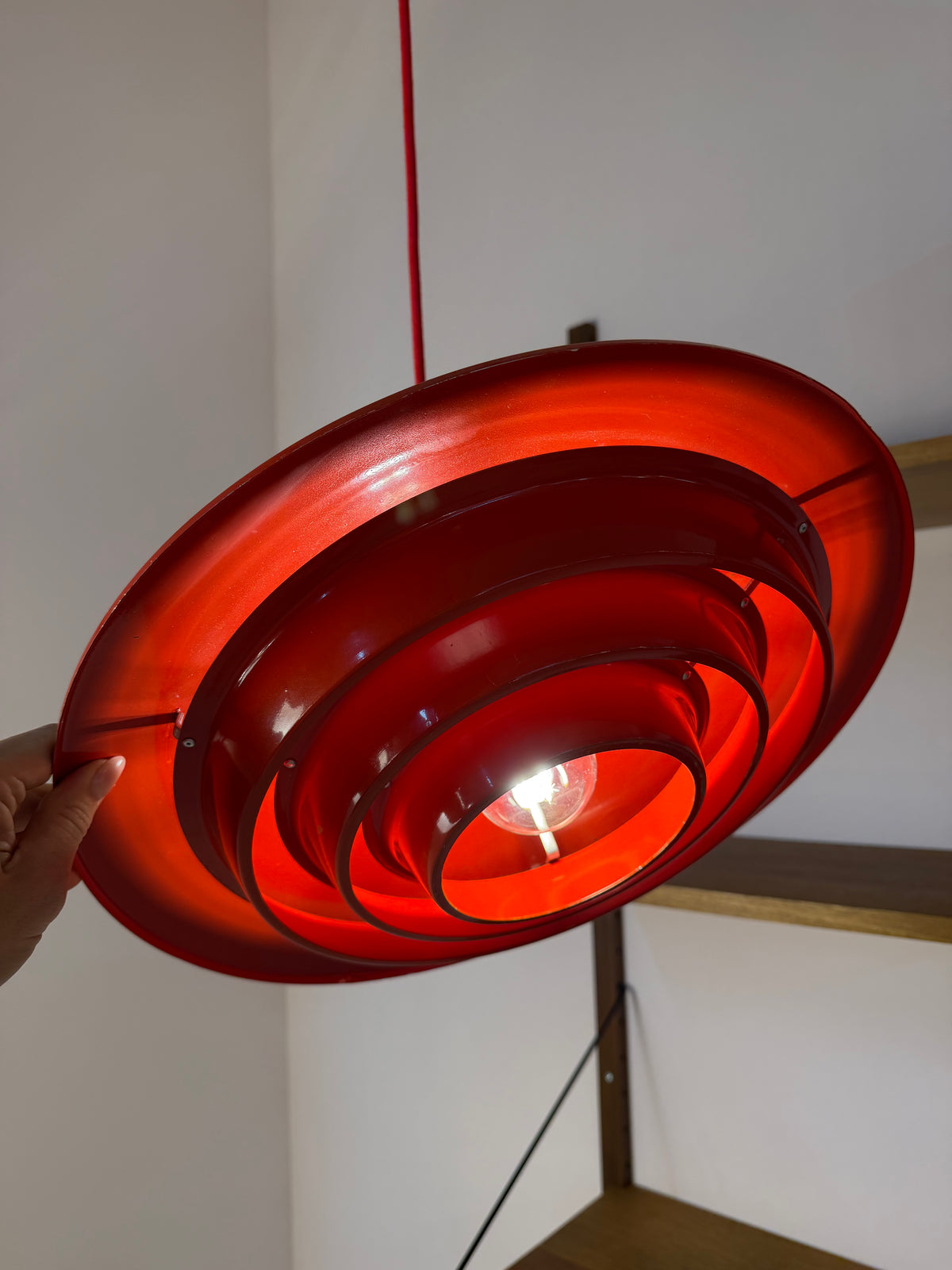 Lamellenlampe rot aus Dänemark