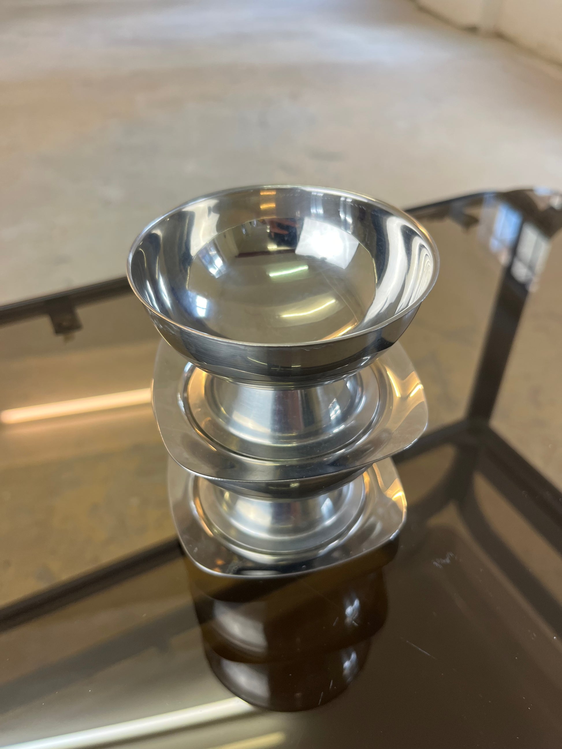 Set: 2x Eisschale mit Untersetzer Cromargan von WMF