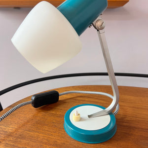 Tischlampe petrolblau 50er