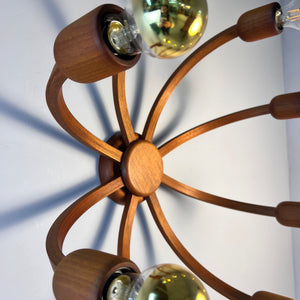 Achtarmige Wandlampe / Deckenlampe Teak von DOMUS