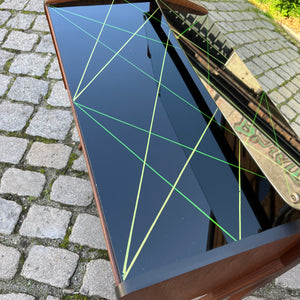 Schminktisch mit gemusterter Glasplatte Teak
