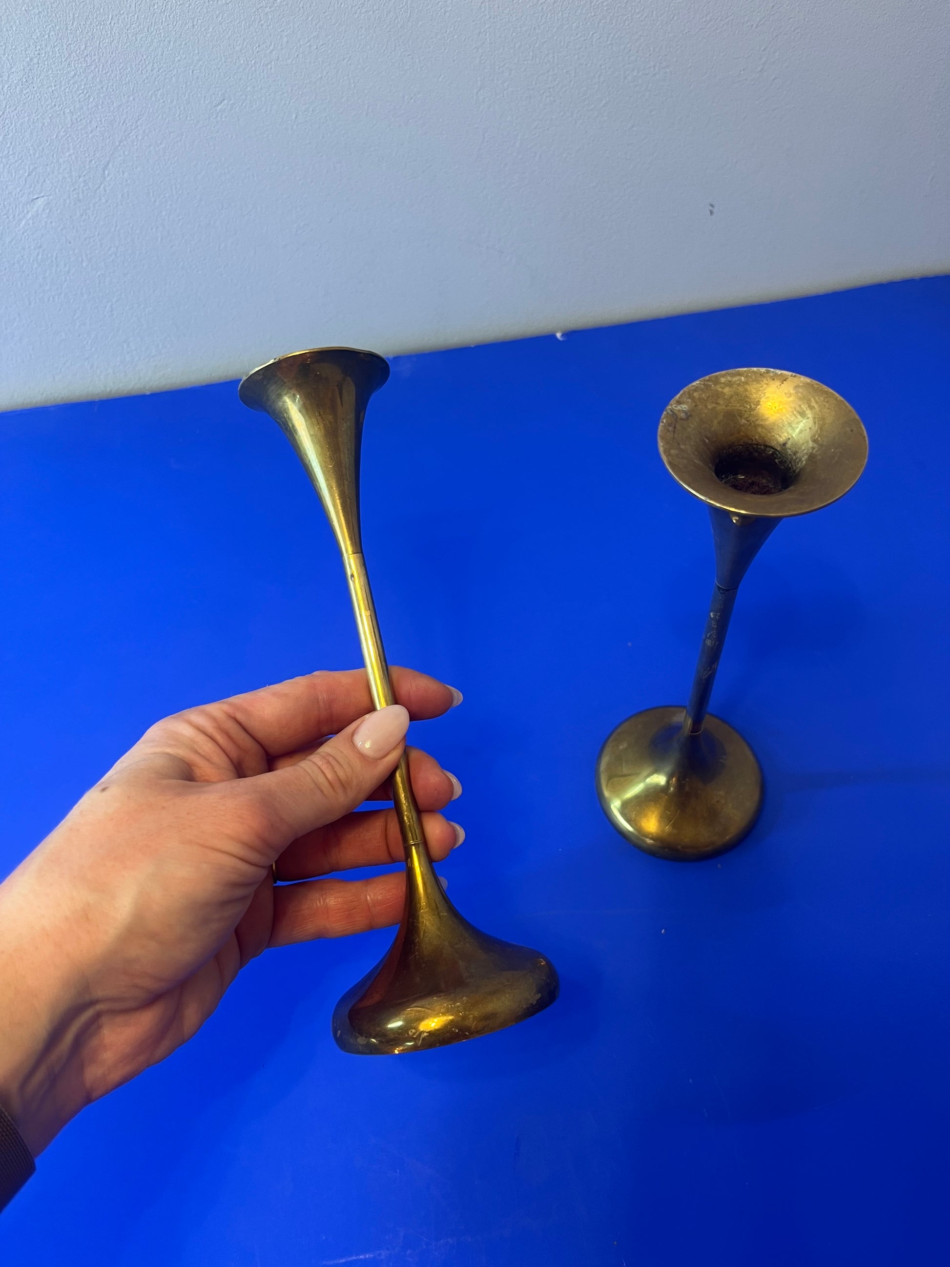 Set: 2x Kerzenständer Messing