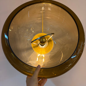 Hängelampe braun transparent Kunststoff