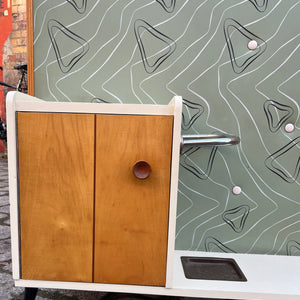 Wandgarderobe mintgrün mit Spiegel, Schrank & Schirmständer