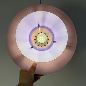Lamellenlampe neu lackiert flieder türkis aus Dänemark