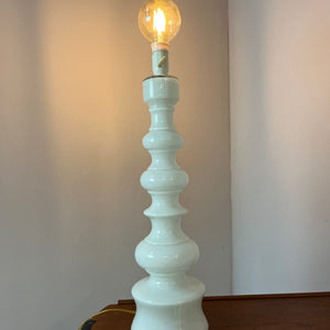 Tischlampe weiß Glas aus Dänemark