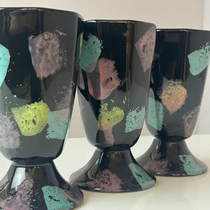 Set: 6x Tasse schwarz pastell