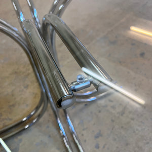Runder Esstisch ∅ 120 cm Glas & Chrom von Gastone Rinaldi