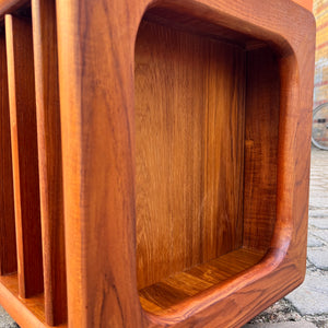 Rollwagen für Schallplatten Teak aus Dänemark