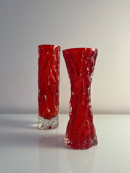 Set: 2 Vasen rot von Kurt Wokan für Ingrid Glas