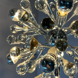Sputnik Kronleuchter Chrom Glas aus Italien