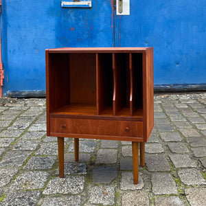 Schalplatten Regal Teak mit Schublade