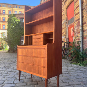 Bücherregal Teak mit Sekretär & Ausziehplatte aus Dänemark