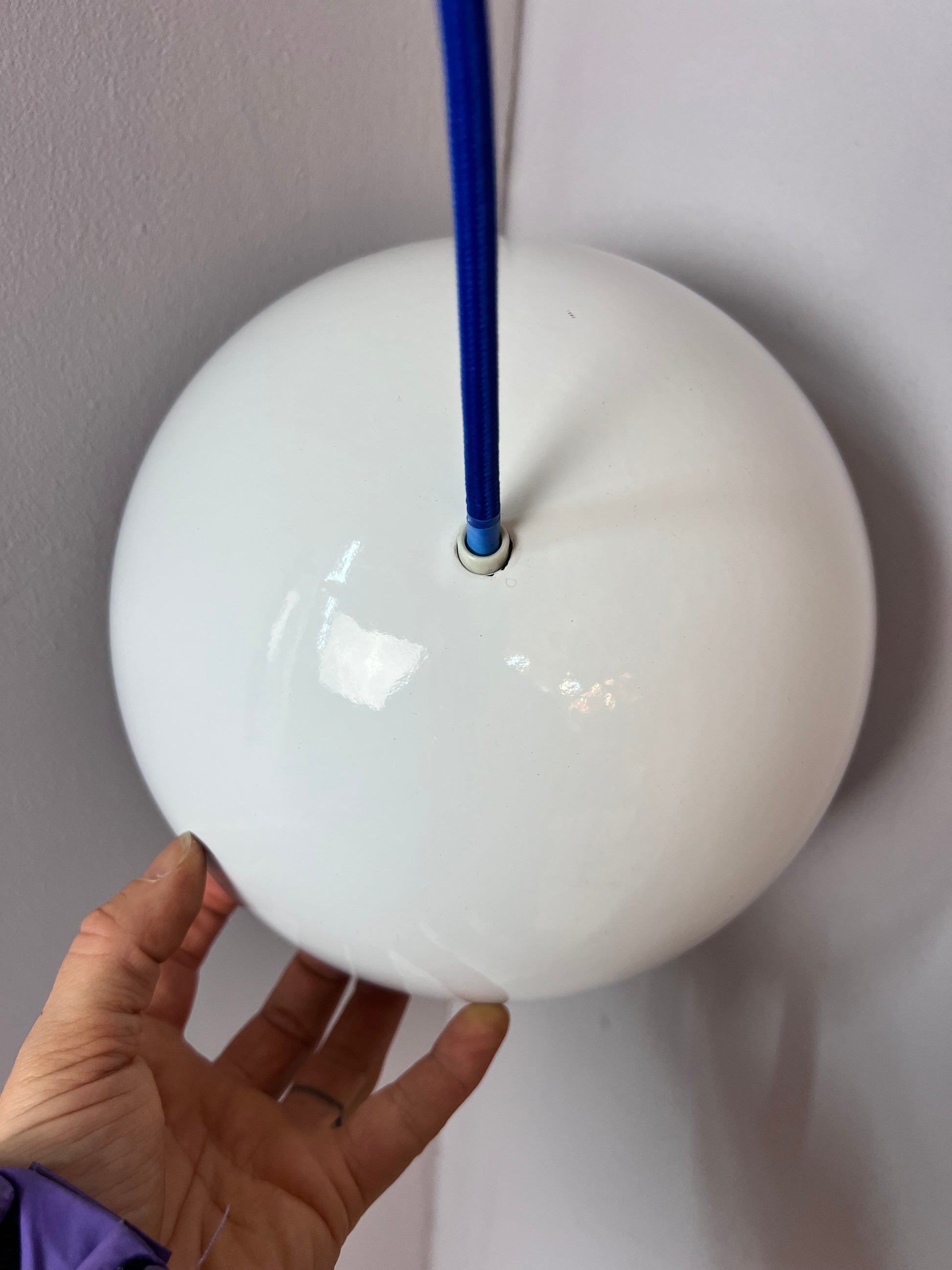 Hängelampe Flowerpot weiß Emaille von Verner Panton für Louis Poulsen