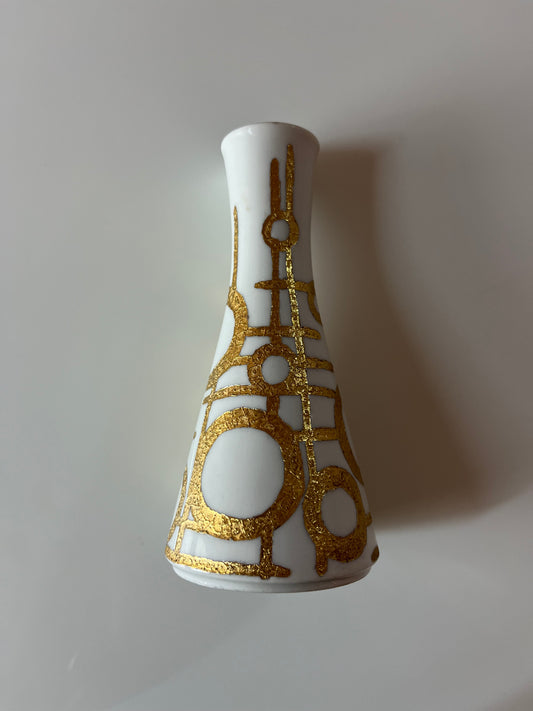 Vase weiß gold von Vera Kristansen für Lilien Porzellan