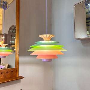 Lamellenlampe neu lackiert pastell aus Dänemark