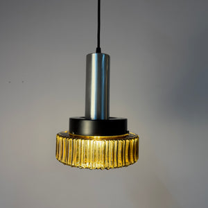 Hängelampe braun Glas Metall