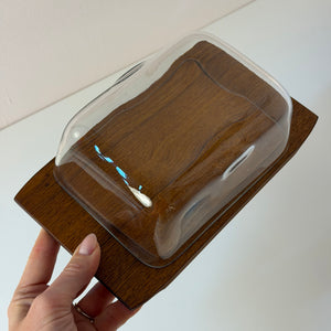 Käsebrett Teak mit Glasdeckel