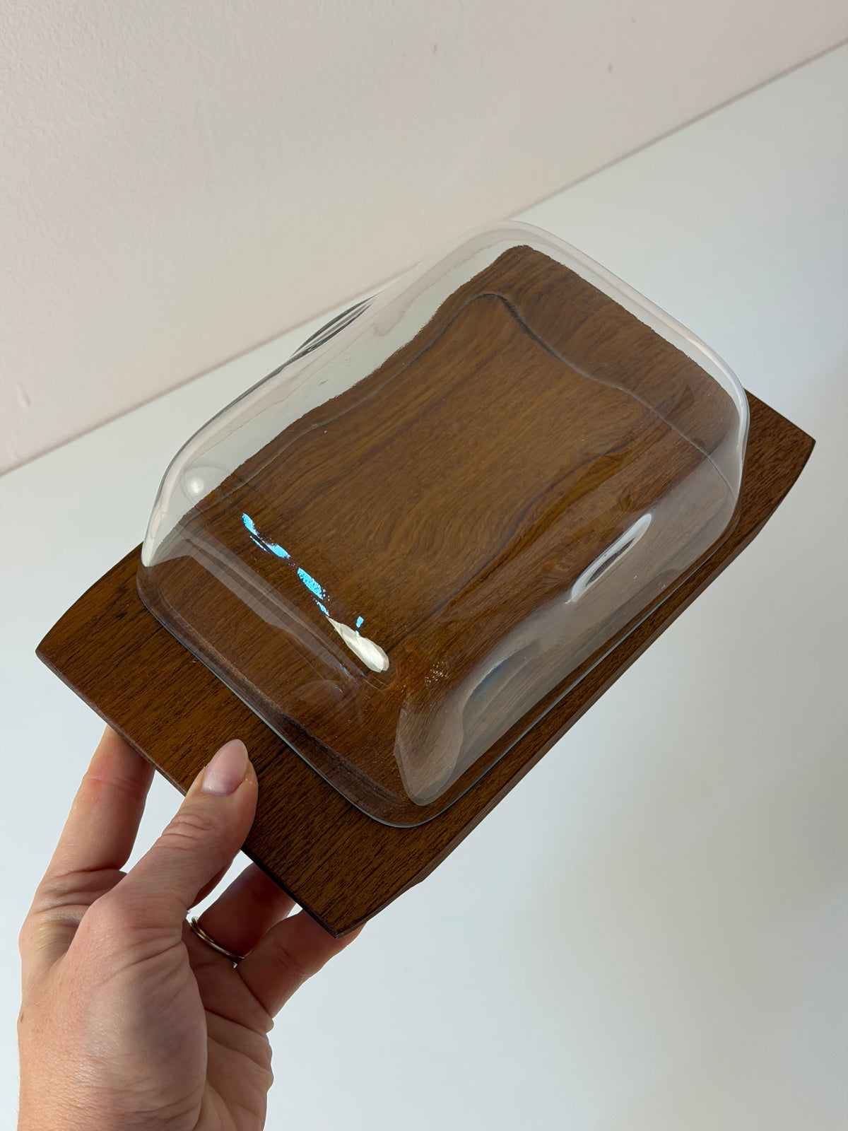 Käsebrett Teak mit Glasdeckel