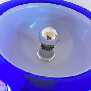 Tischlampe mit doppelwandigem Glasschirm königsblau von Doria