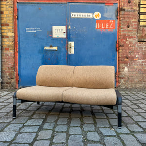 2-Sitzer Sofa 712/2 braun schwarz von Hans Peter Piehl für Wilkhahn