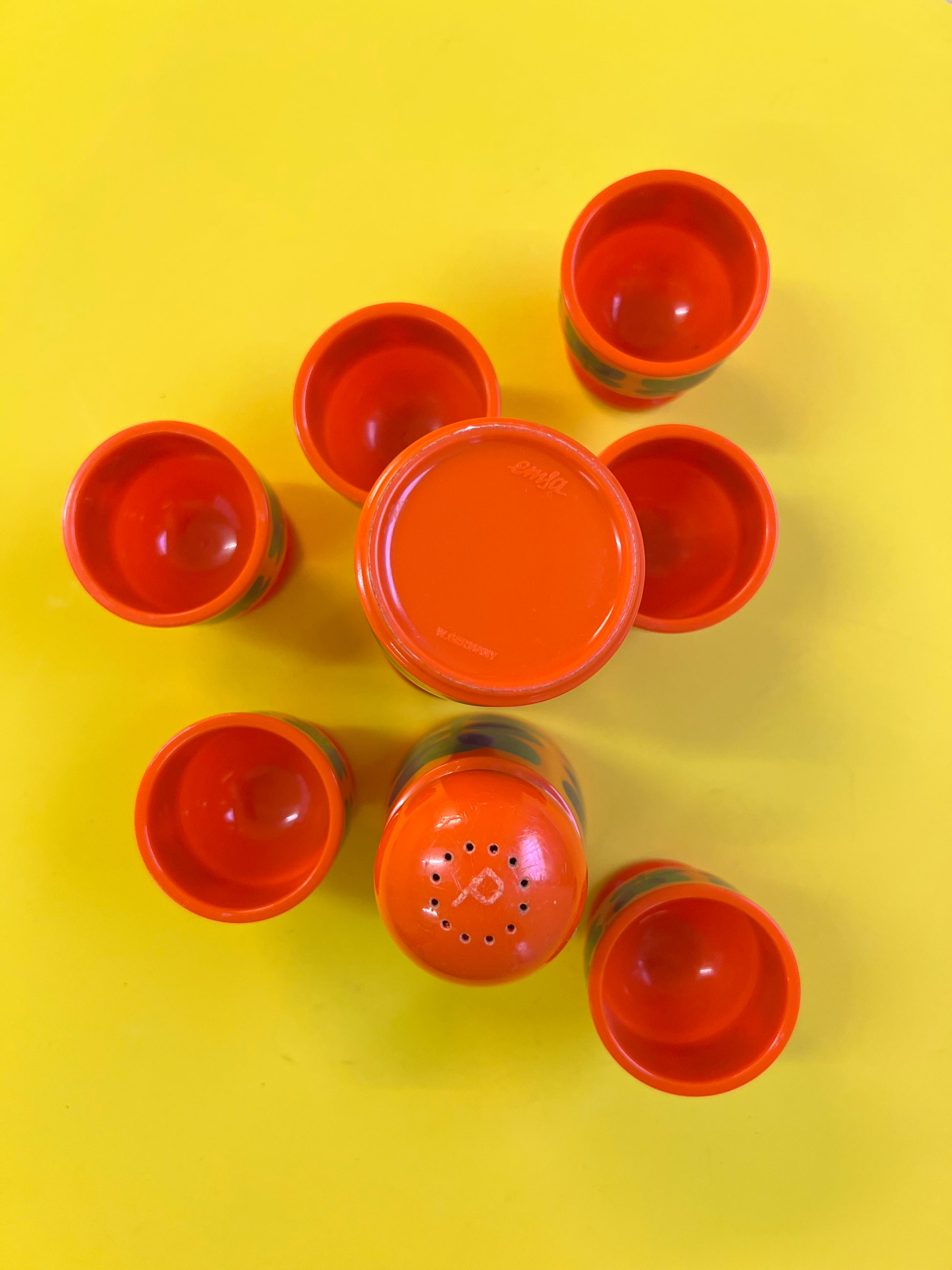 Set: 6x Eierbecher, Salz- und Pfefferstreuer orange von EMSA