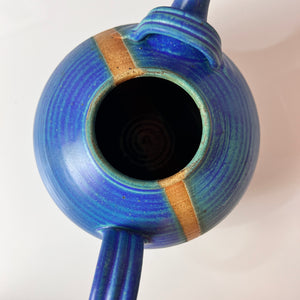 Teekanne blau Keramik aus Dänemark