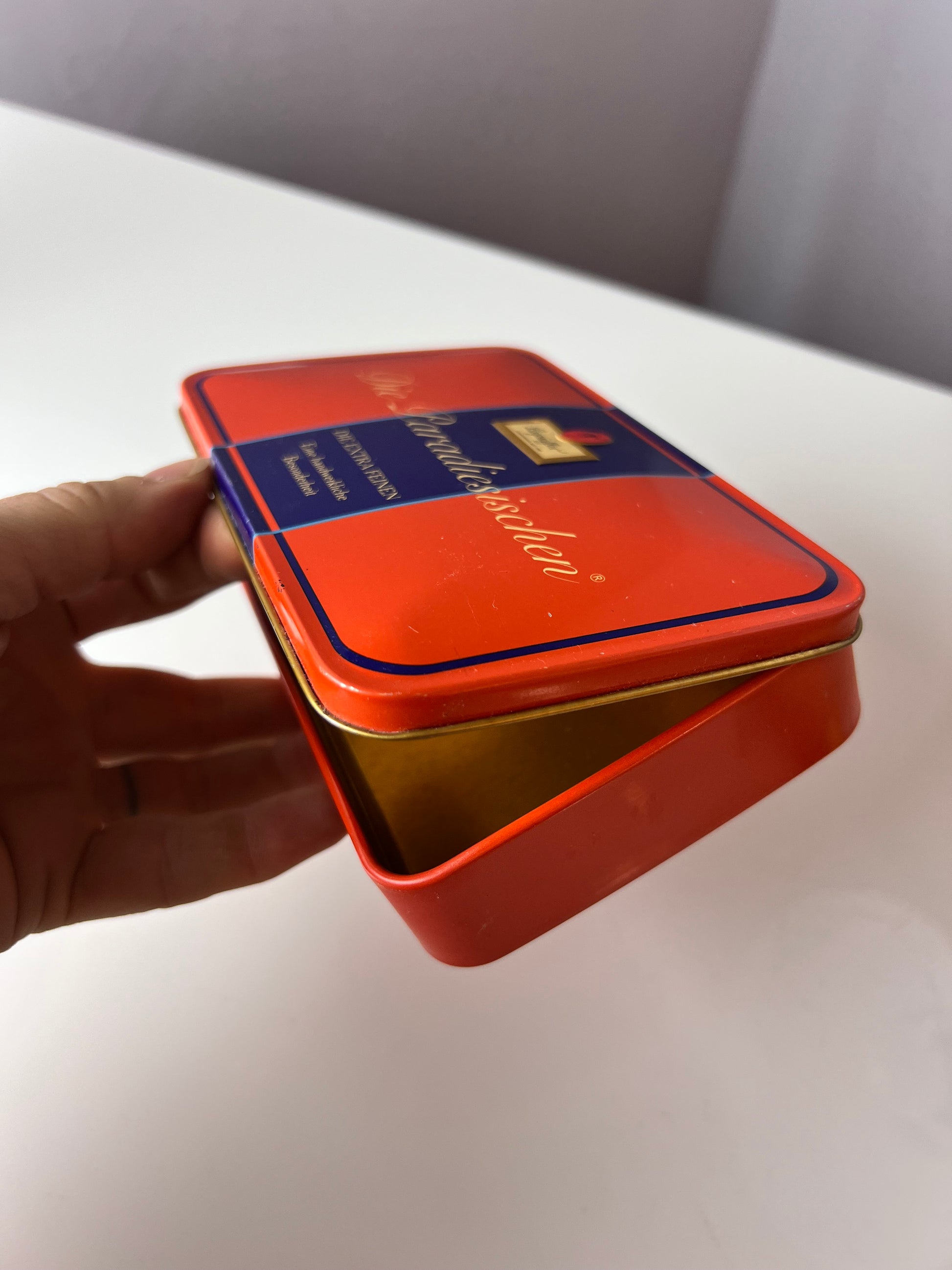 Metalldose rot blau von Leysieffer