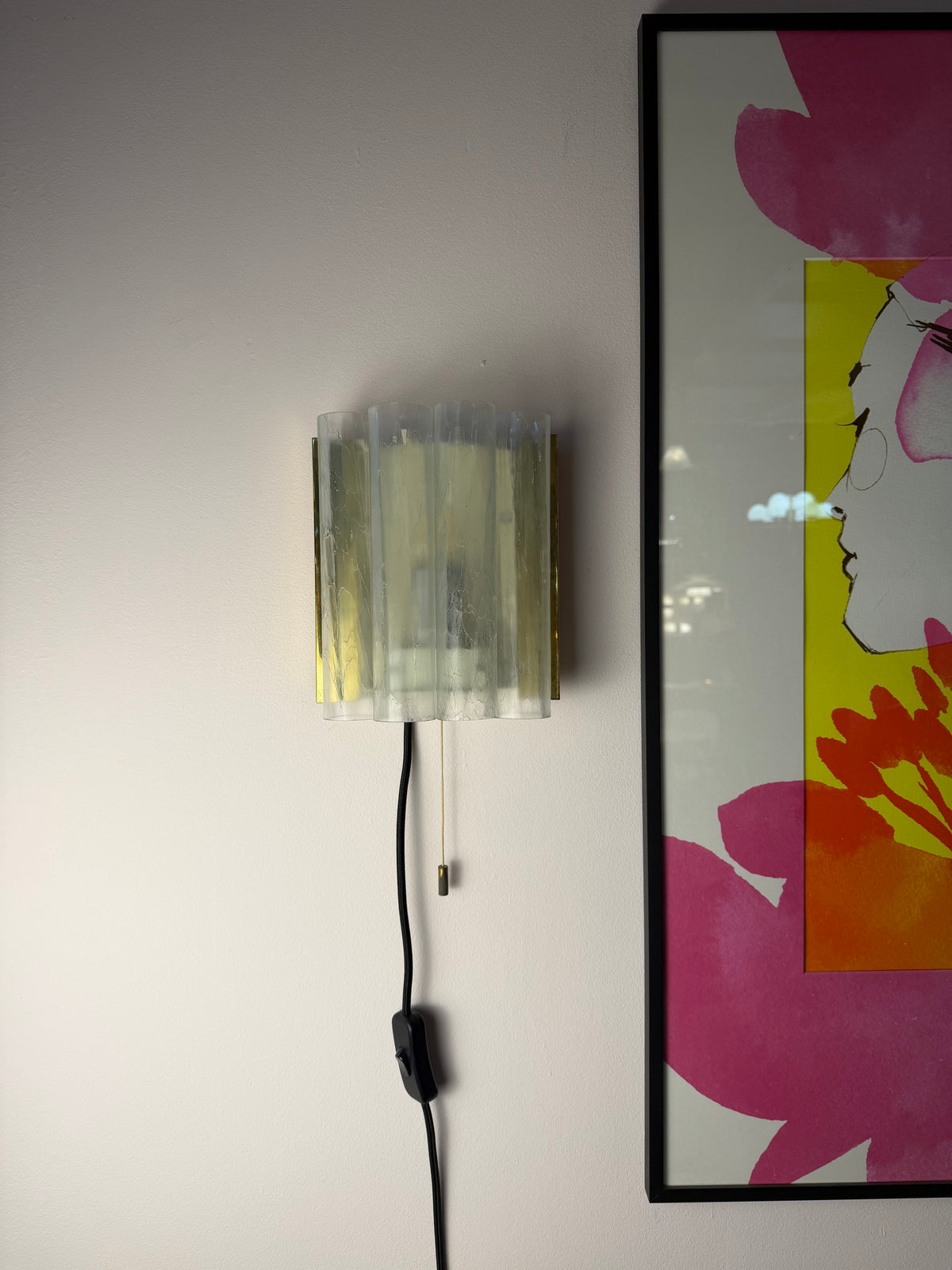 Wandlampe Eisglas Messing von Doria