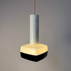 Hängelampe schwarz weiß von Bent Karlby für Schrøder-Kemi