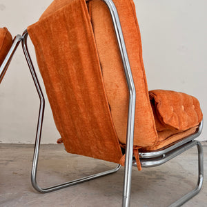 Sessel Halina orange Chrom von Hellerau