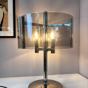 Tischlampe Chrom & Rauchacryl