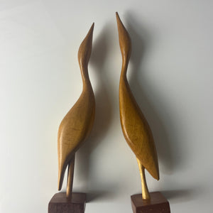 Set: 2 Kraniche Holz