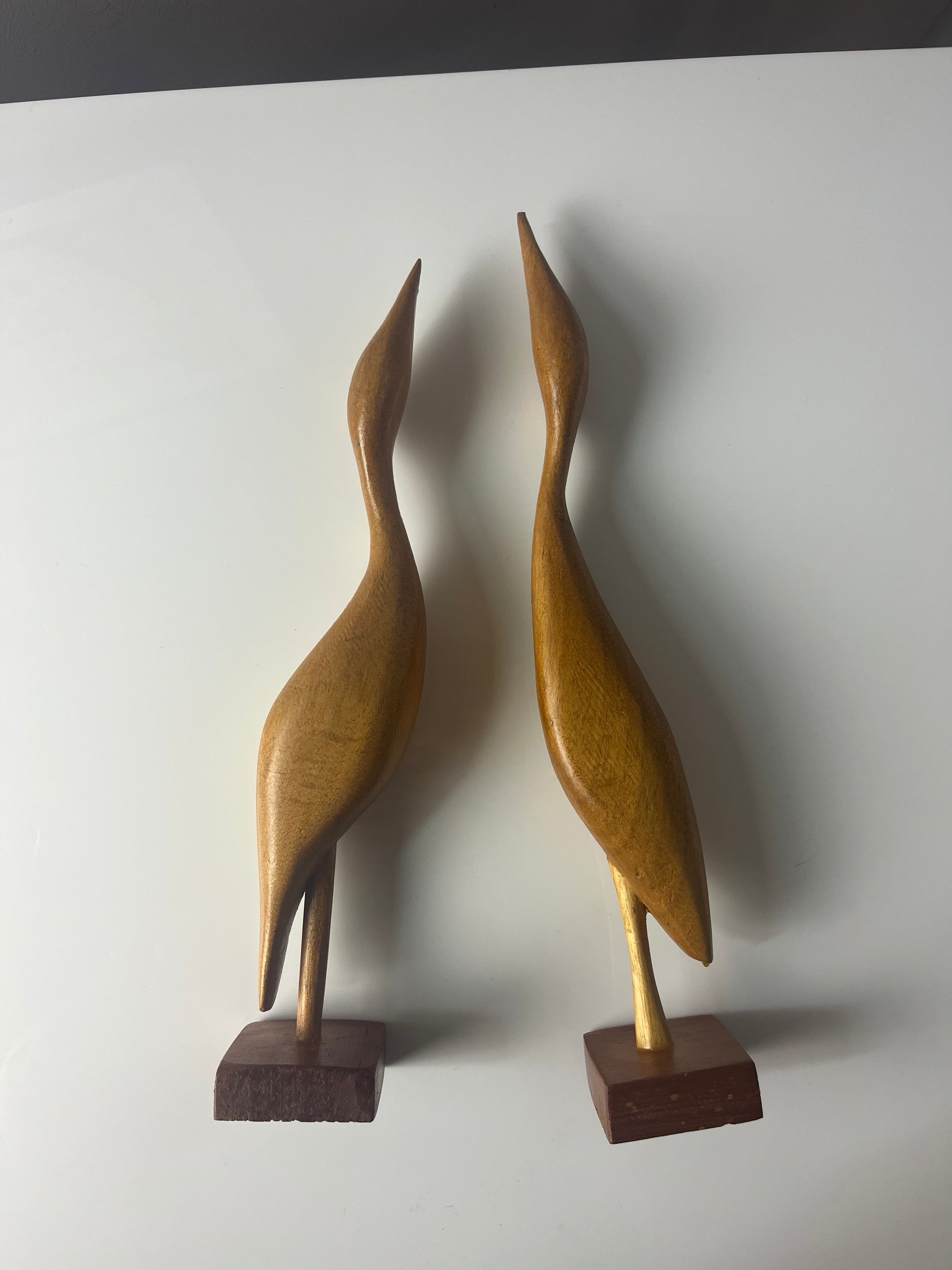 Set: 2 Kraniche Holz