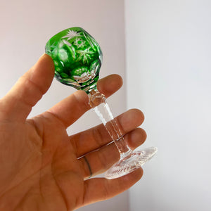 Set: 5x Römer Likörglas gelb grün Kristallglas