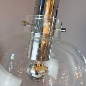 Hängelampe Glas Chrom von Glashütte Limburg