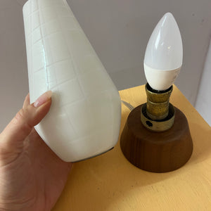 Tischlampe Teak Glas von Temde