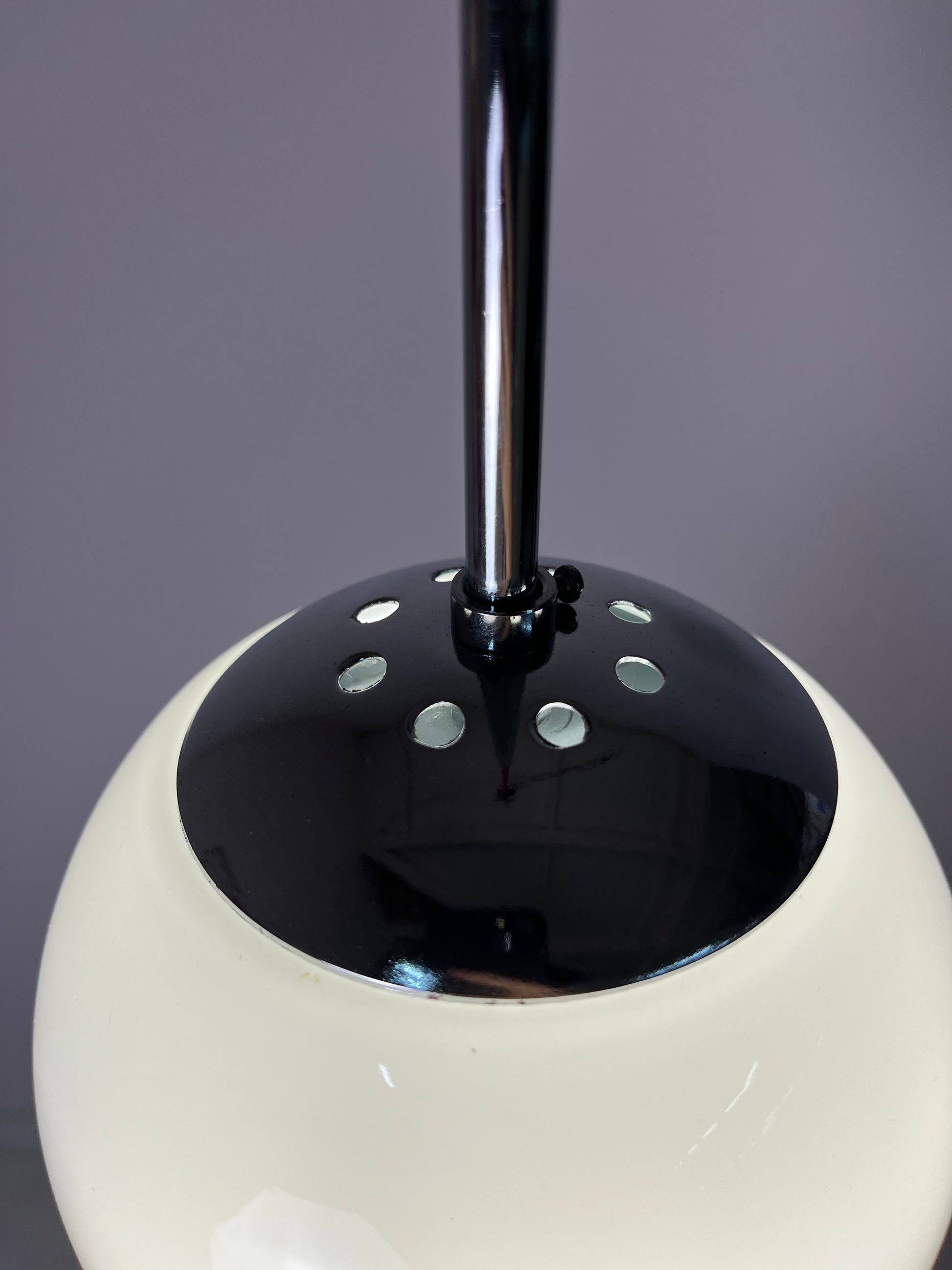 Kugellampe weiß Glas Chrom