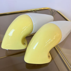 Set: 2x Wandlampe Modell 6035 gelb von Sigvard Bernadotte für Ifö