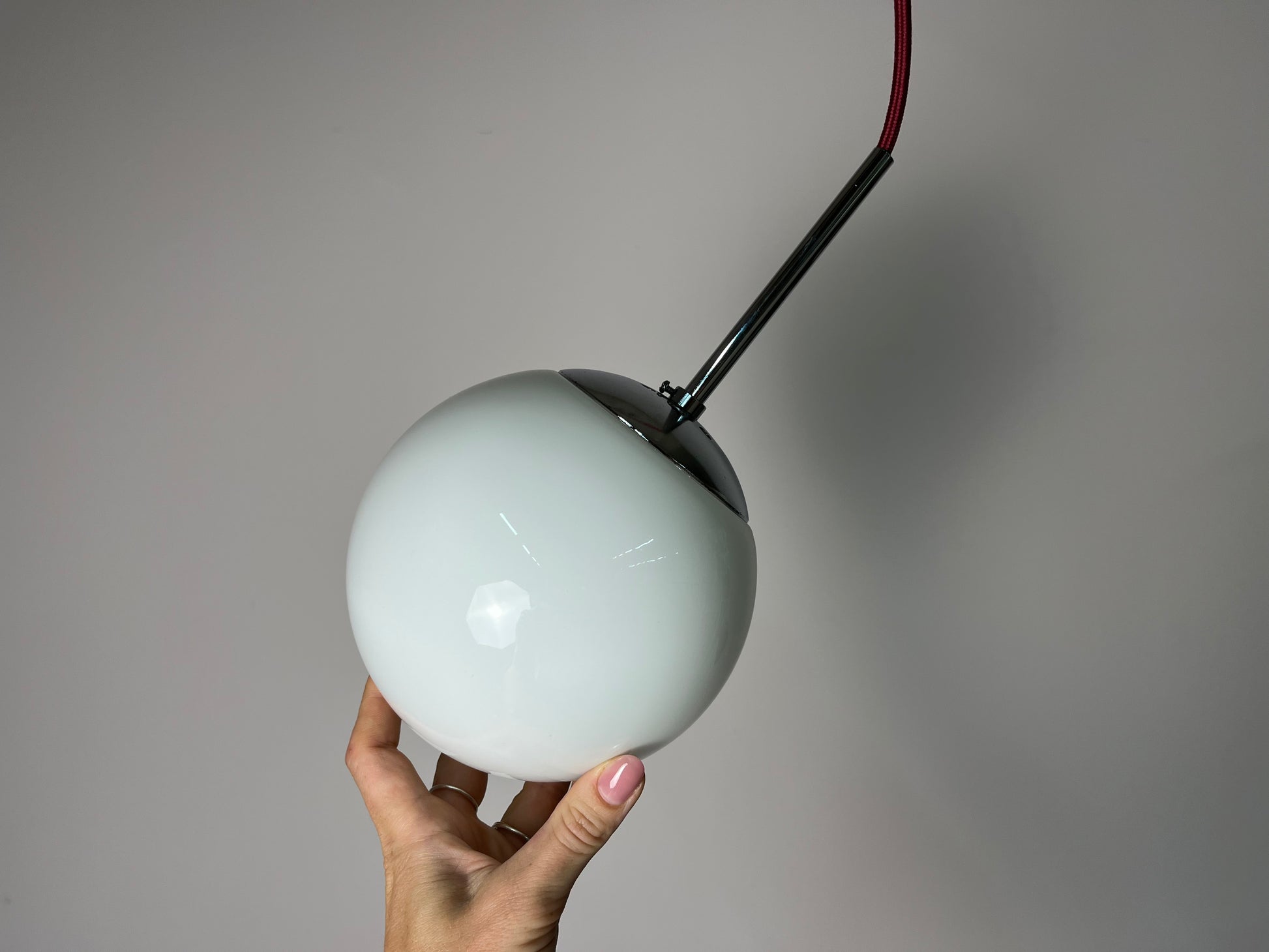Kugellampe weiß Glas Chrom