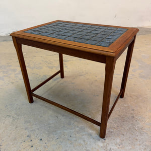 Beistelltisch Teak & blaue Fliesen aus Dänemark